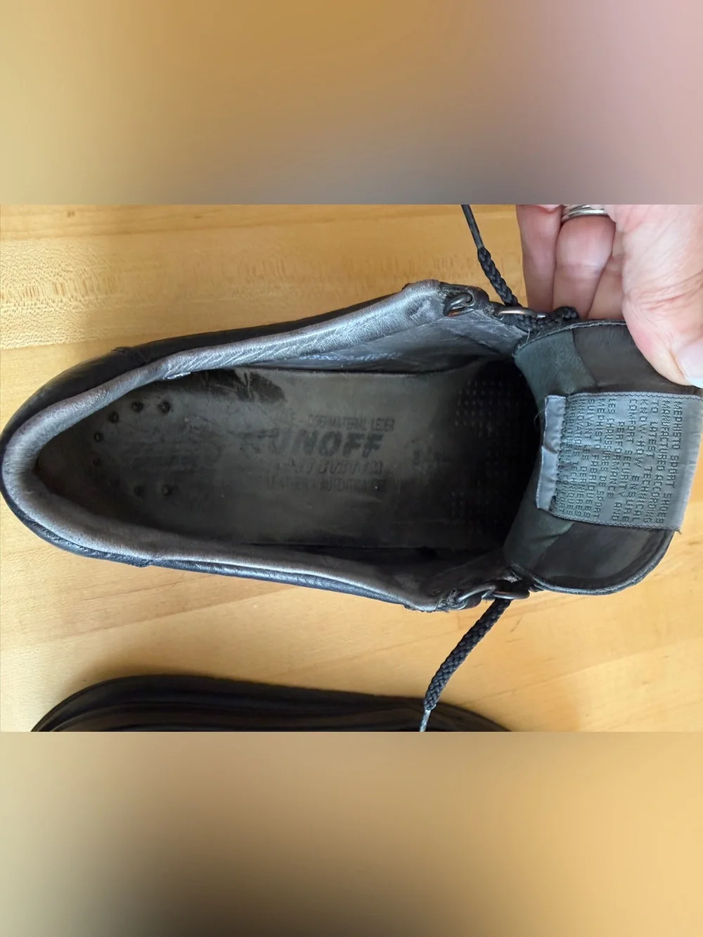 Mephisto Men's Match Black Mamouth 714 Flat Heel Lace-Up Leather Sneakers 10